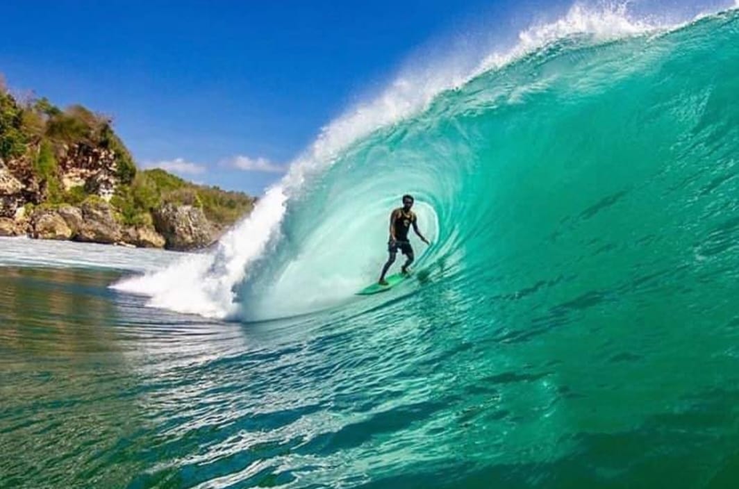 Surfing in Bali